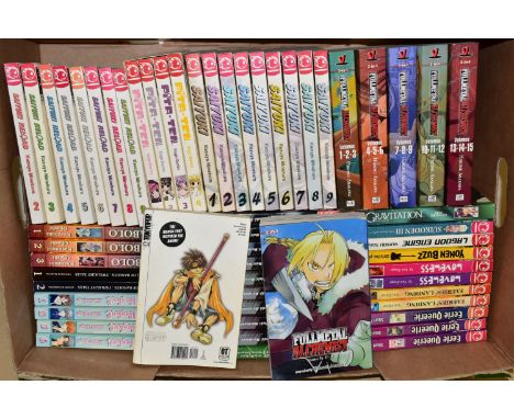 BOX CONTAINING A QUANTITY OF MANGA, includes Fullmetal Alchemist volumes 1-18, Saiyuki volumes 1-9, Saiyuki Reload volumes 1-