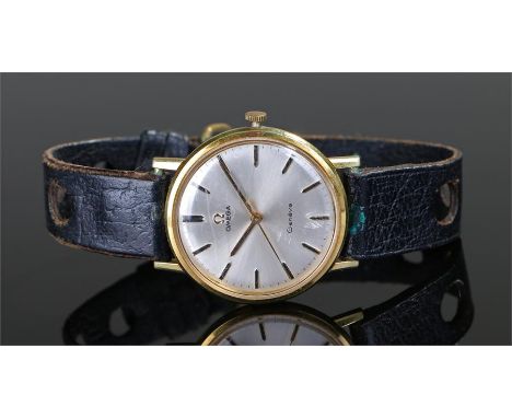 Omega Geneve gentleman's wristwatch, the signed silvered dial with gilt baton hours, manual wound, case 33mm diameter, togeth