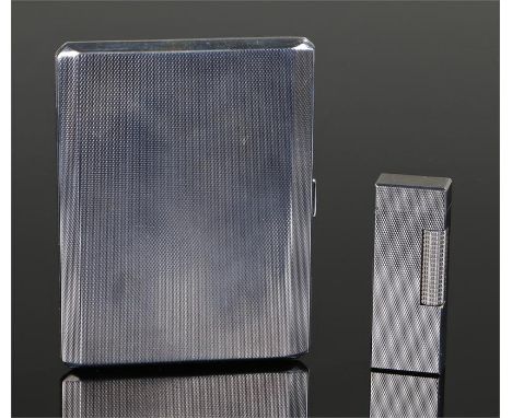 Dunhill lighter and silver Adie Brothers cigarette case, the silver cigarette case Birmingham 1945, the Dunhill lighter in wh