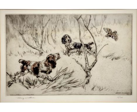 HENRY WILKINSON - SPORTING SUBJECTS, THREE, ETCHINGS WITH DRYPOINT, HAND COLOURED, ALL SIGNED BY THE ARTIST IN PENCIL AND NUM