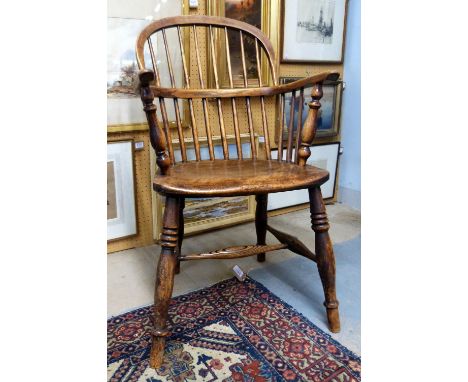 19th century stick back Windsor armchair.     