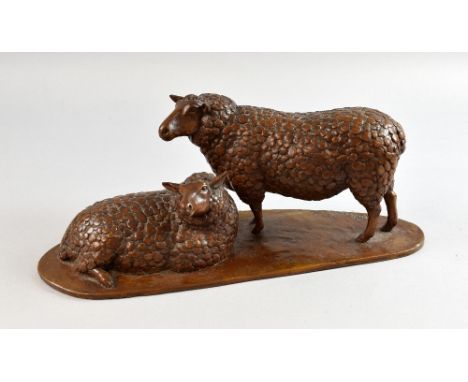 William Newton Bronze figure group of two sheep signed Newton 97,  5/9,  40cm long .     