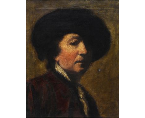 Walter Horsley 1855-1934, copy of a portrait of Sir Joshua Reynolds, oil on canvas, inscribed and with label verso, 49cm x 39