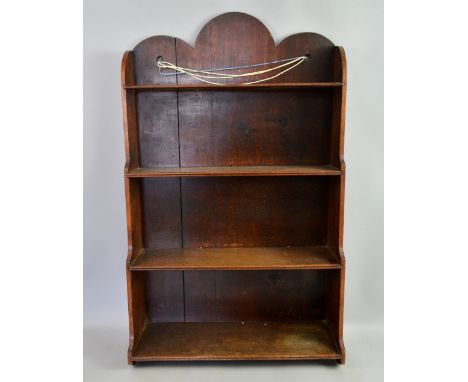 19th century mahogany waterfall wall shelf, 70 x 45 cm.     