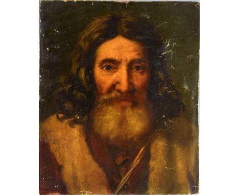 In the manner of Daniel Maclise portrait of a man, oil on board, 45 cm x 37 cm .     