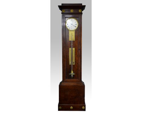 A fine 19th century French mahogany  weight driven long duration long-case regulator, by Jean-Aimé Jacob [Paris], mid-19th ce