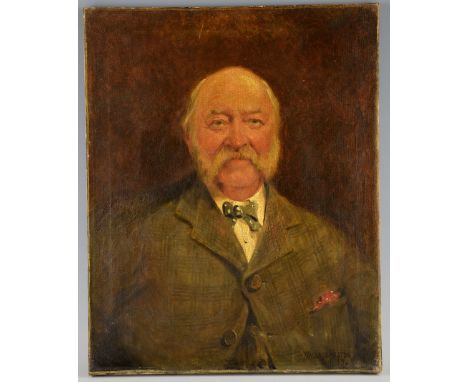 Wallace R. Hester (1866-c.1923) portrait of a gentleman, oil on canvas, signed and dated 17. 50cm x 40cm.     