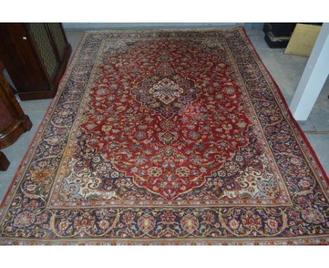 Large blue ground Persian carpet, approx 3m x 2m,.     