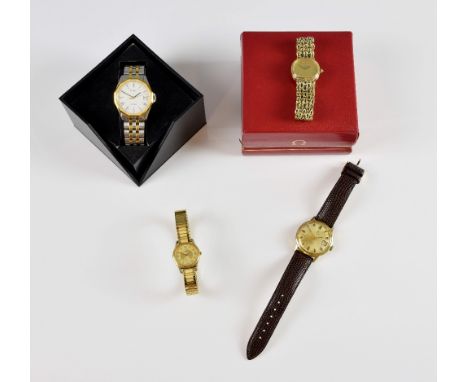 Collection of watches, vintage Omega ladies De Ville, baton hour markers, mechanical movement, cabochon cut tigers eye set in