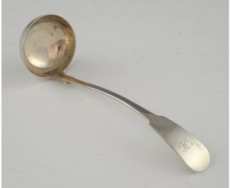Victorian Scottish silver fiddle pattern sauce ladle, by James Crichton, Glasgow 1843, 38 grms.     