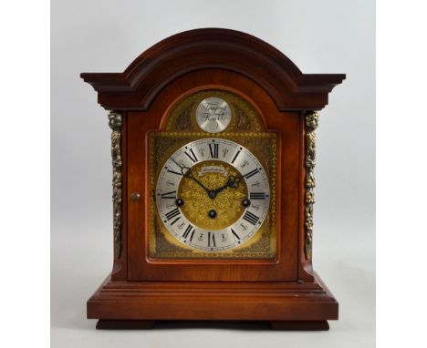 20th century mahogany cased triple chain mantle clock Schmeckenbecher, 35 x 29 cm .     overall condition good, not had this 