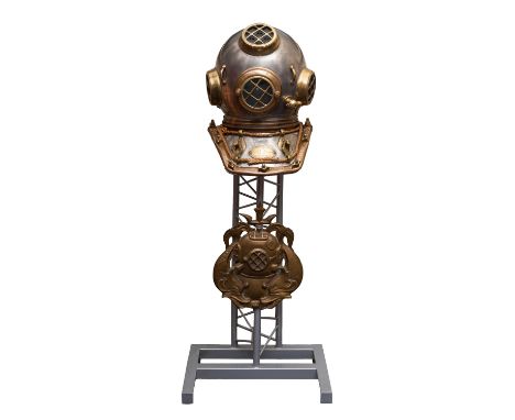 A 12-bolt square corselet diver's helmet by  C E Heinke & Co, Ltd. matching numbers '6533', circular top and side windows wit