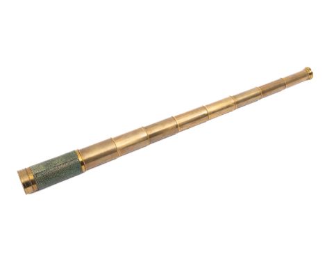 Adams of London -&nbsp; An eight draw brass and fish skin mounted 'Adams New Patent Portable Telescope', signed as per title 