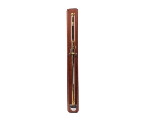 A 20th century lacquered brass scientific gimbal stick barometer, maker S & A Calerara, London, serial number '2370/30/80', o