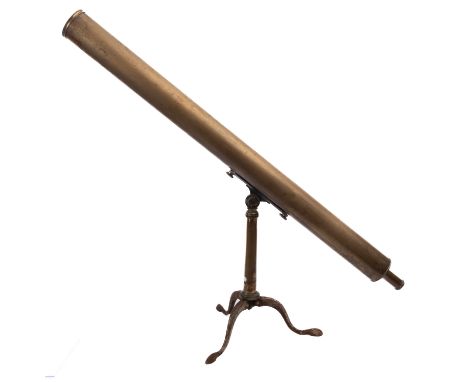A 19th century 2 inch refractor table telescope,maker G.W. Dixey, London, with rack and pinion focus on a tripod stand, toget