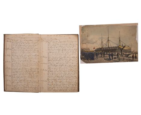 A 19th century ship's log for the Royal Navy Swiftsure-class battleship HMS 'Swiftsure', kept by William Williams,  commencin