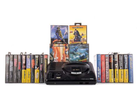 SEGA MEGA DRIVE AND APPROXIMATELY 34 GAMES,including Super Street Fighter II, King of the Monsters and Light Crusader, the ga