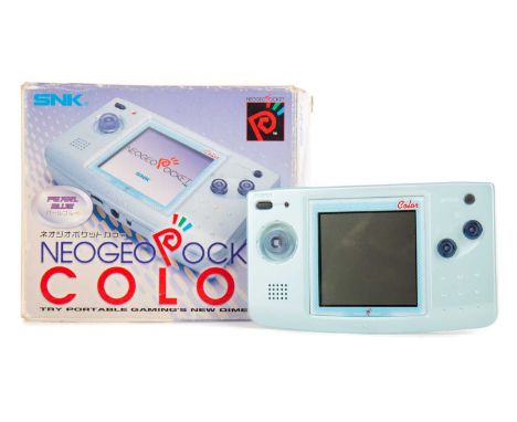 SNK NEO GEO POCKET COLOUR CONSOLE,in Pearl Blue, serial no. 915905, boxed with instruction leaflet