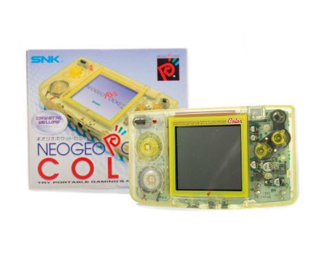 SNK NEO GEO POCKET COLOUR CONSOLE,in Crystal Yellow, serial no. 0973457, SKU NEOP-66010, boxed with papers
