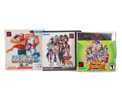 SNK NEO GEO POCKET / POCKET COLOUR - THREE GAMES,SNK vs. Capcom 2 Expand Edition and The Match of the Millennium (x2, carton 