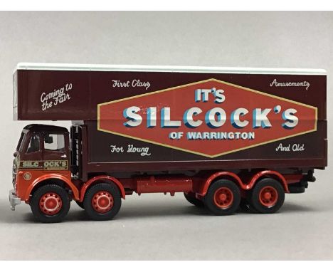 THREE CORGI CLASICS 'THE SHOWMANS RANGE' DIECAST VEHICLES,comprising 12601, Foden Closed Pole Truck, 21701 A E C Closed Pole 