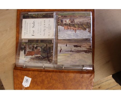 An album of early 20th Century topographical postcards with local scenes, a selection of 'light ship' photographs plus 1930's