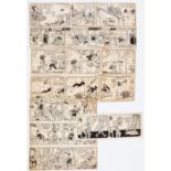 Comic Cuts, Joker, Jolly and Larks (1940s-50s) original artwork strips by A.T. 'Bertie' Brown.