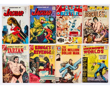 Indie first issue mix (mostly 1960s). Adventures of The Jaguar 1, 2, Blue Beetle 2, Hercules 1, Jungle Tales of Tarzan 1, Kon