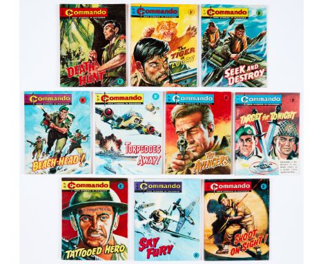Commando 51-60 (1963). Bright covers, tight spines with light bindery ripples. 59 &amp; 60 with small biro address to top bac