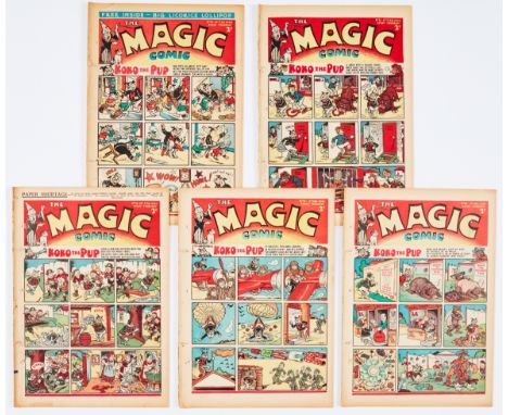 Magic Comic (1940) 30-34. Propaganda war issues. 'Order next week's Magic Comic - Don't let the Black-Out Stop You!' No 32 Pa