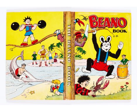 Beano book (1954). Biffo nipped in the bod! Bright cover and spine with minimal wear. No dedication. Clean cream/light tan pa