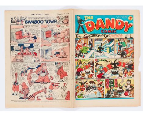 Dandy 56 (1938) Second Xmas issue starring Desperate Dan, Keyhole Kate, Our Gang and Freddy the Fearless Fly. Bright cover, l