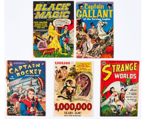 1950s Mix (2). Black Magic Vol 2 No 1 [gd/vg], Captain Gallant 1 [vg+], Captain Rocket 1 [fr], 1,000,000 Years Ago [vg-] and 