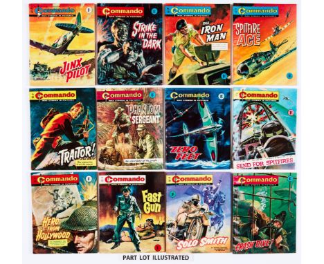 Commando 76-100 (1963-64). Bright covers, tight spines with light bindery ripples, cream pages. No 76 small cover scrape by t