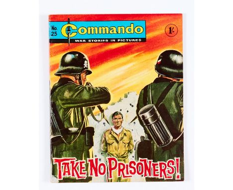Commando 25 (1962) Take No Prisoners! Bright covers, tight spine with light bindery ripples, white pages [fn]