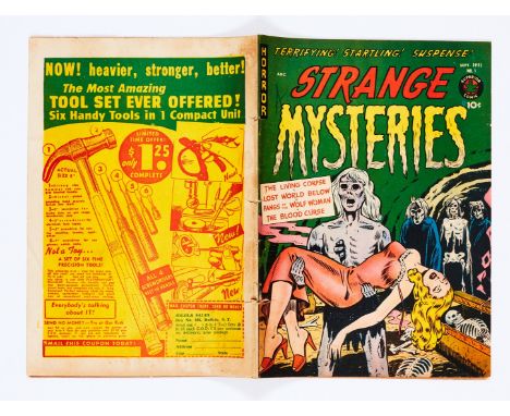 Strange Mysteries 1 (1951) 3 vertical spine tears, with the lower one through all (light tan pages) [vg-]. No Reserve