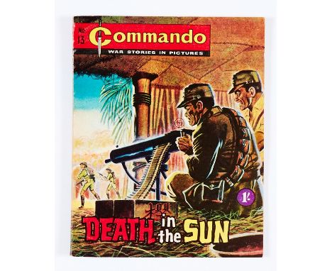 Commando 13 (1961) Death in the Sun. Bright covers, light spine bindery ripples, cream pages [vg/fn]