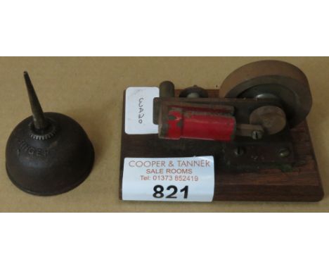 MINIATURE STEAM ENGINE WITH OIL CAN