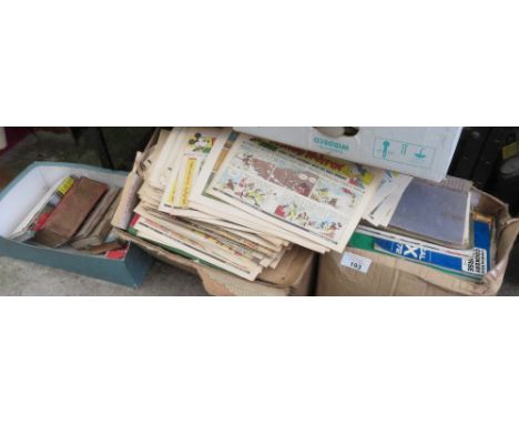 3 BOXES OF VINTAGE BOOKS, MAPS, ADVERTISING &amp; COMICS