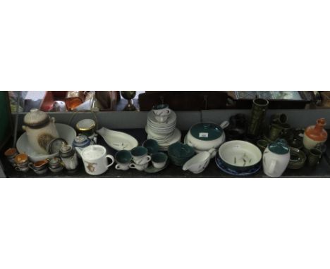 A COLLECTION OF DENBY, PORTMEIRION TEA/COFFEE SERVICE, FAIRY LIGHT TEA/COFFEE SERVICE, TEAPOTS, RUMTOPEE LIDDED DISH &amp; LA