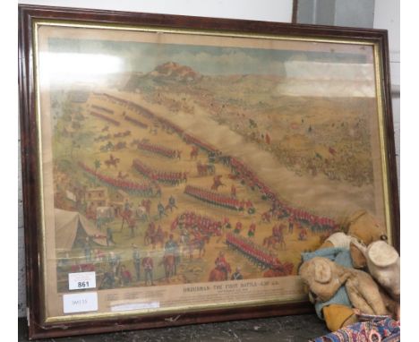 FRAMED PICTURE OF OMDURMAN THE FIRST BATTLE 1898""
