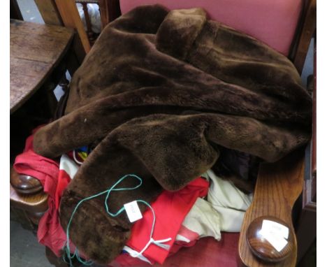 QUANTITY OF VINTAGE CLOTHING, VINTAGE FLAGS ETC