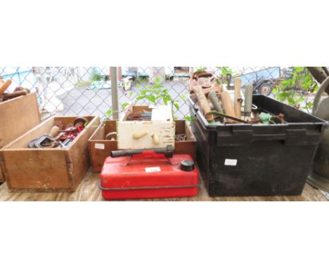 HAND TOOLS &amp; GARDEN IMPLEMENTS TO INCLUDE SAWS, VICES ETC
