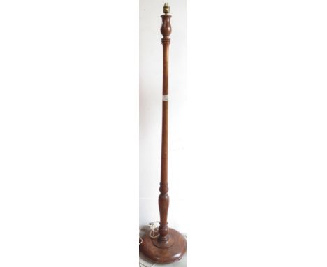 TURNED OAK  STANDARD LAMP