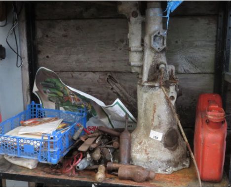 MG/MORRIS/AUSTIN HEALEY GEARBOX WITH PETROL CAN,1981 LISTER CALENDAR &amp; HAND TOOLS