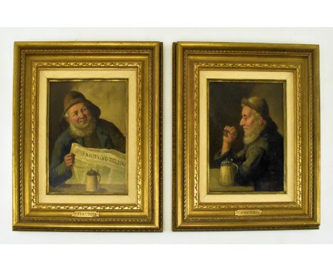 Costantin Stoitzner (Austrian, 1863-1933) - Two oil on board portrait paintings by Austrian artist Kostantin Stoitzner. The l