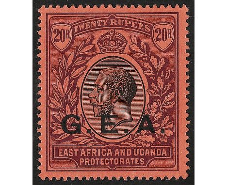 1917 British Occupation – First issue 20 r. violet and black on red paper, two examples  (Yv. n. 16)(SG n. 61)   € 100