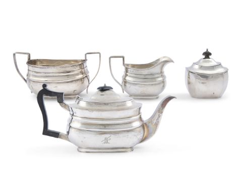 A MATCHED THREE-PIECE SILVER TEA SERVICE, Sheffield &amp; London 1924, both mark of William Hutton &amp; Sons Ltd, comprising