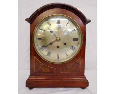 Late C19th Gustav Becker 3-Train Bracket Clock No. 2218651 striking on rods with silvered dial, Roman numerals, domed case on