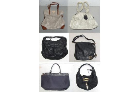 Las Handbags Black Leather Valentina Shoulder Bag Large Canvas Previous